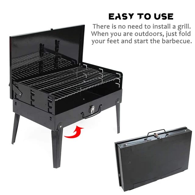 K-Star Hordozható Bbq Grill Összecsukható Faszén Kültéri Rozsdamentes Acél Kemping Főzési Piknik Barbecue Szerszámok - Image 4