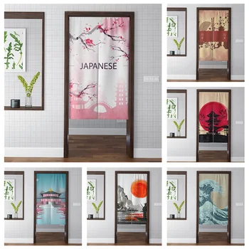 

Japanese Noren Cherry Blossoms Door Curtain Half Long Kitchen Curtain Wall Tapestry Decor for Home Kitchen Cafe Ornament Plush
