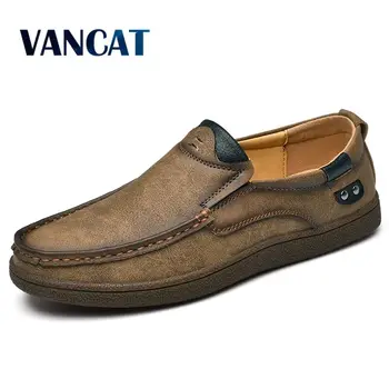 

Brand Quality Split Leather Men Loafers 2020 New Breathable Men's Casual Driving Oxfords Shoes Men Flats shoes Moccasins Shoes