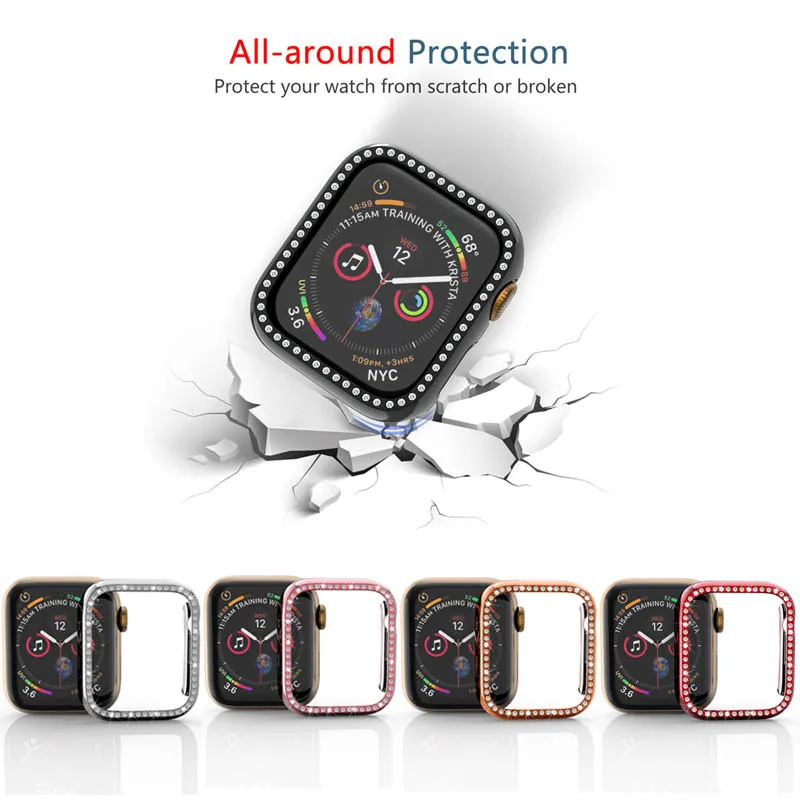 Романтический защитный чехол, Алмазный чехол для Apple Watch Series 5 4 3 2 1 38 мм 42 мм чехол s для Iwatch 5 4 40 мм 44 мм аксессуары для часов