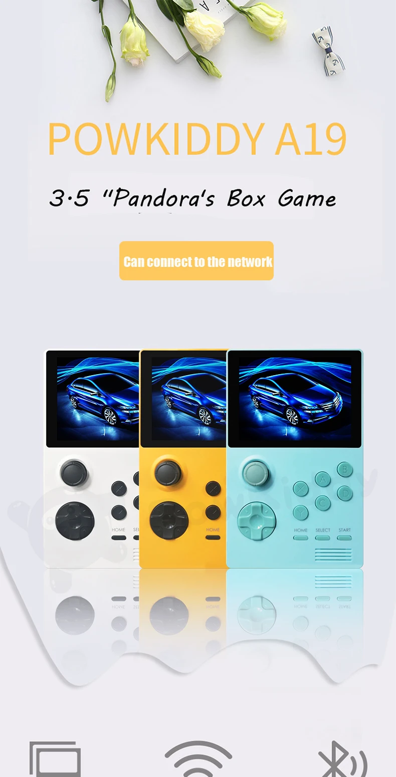 POWKIDDY A19 Pandora's Box Android supretro handheld game console IPS screen built-in 3000+games 30 3D new games WiFi download