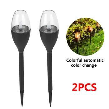 

2Pcs Lawn Solar Lights LED Pathway Lamp Waterproof Garden Lights Outside Post Lighting Lamps for Outdoor Walkway Patio Lawn Yard