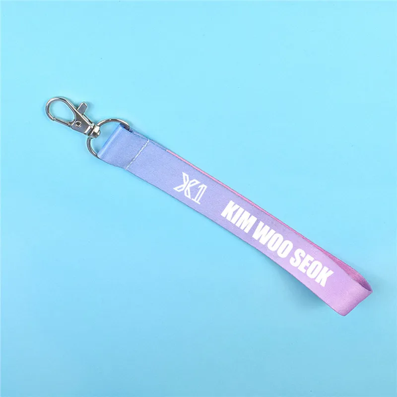 KIM WOO SEOK JCF794 KPOP X1 XONE брелок для ключей CHAJUNHO HANSEUNGWOO KIMYOHAN LEEHANGYUL градиентный ремешок - Цвет: KIM WOO SEOK
