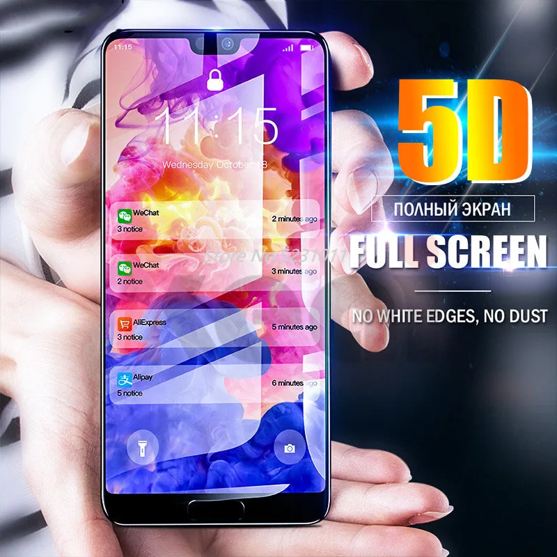 5D полное покрытие закаленное стекло для Huawei P20 Lite Mate 10 Pro P10 Защита экрана P Smart Plus