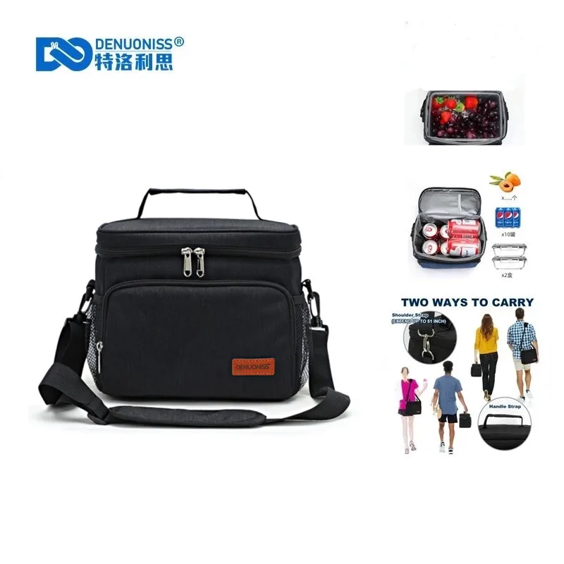 Portable Lunch Bag Waterproof Tote Cooler Handbag Insulated Thermal Bag For Food Bento Pouch Dinner Container