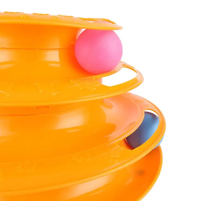 Śmieszne zabawki dla zwierząt kot Crazy Ball tarcza trzy poziomy zabawka dla kota wieża utworów płyty kot inteligencja rozrywki zabawki 1 Pc 4