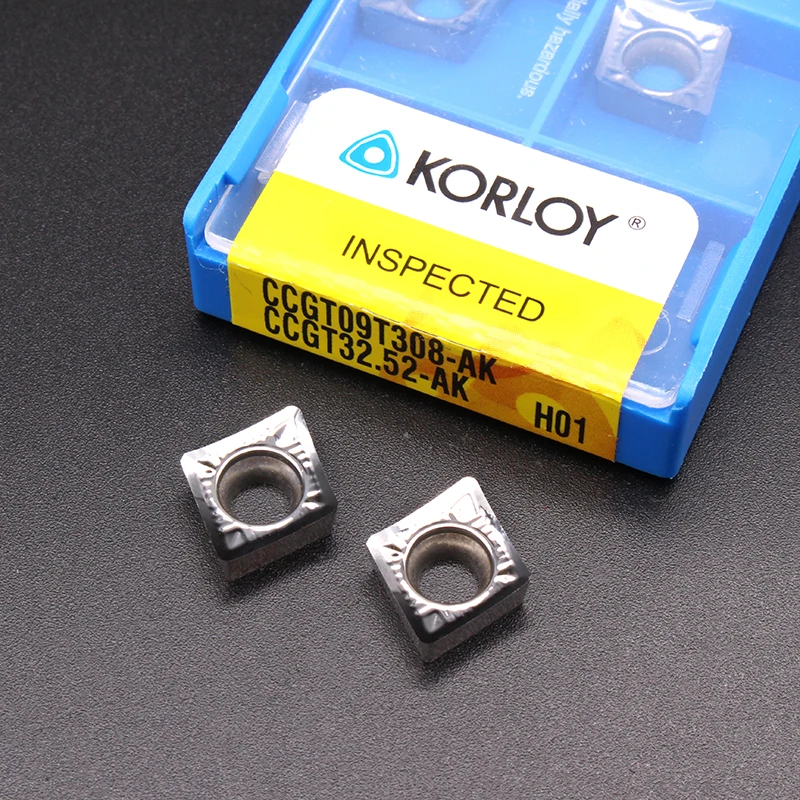 Lot De 10 Plaquettes Carbure CCGT09T304 AK H01 - Pour Tournage CNC, Coupe Interne - Revêtement PVD+CVD, Dureté 92
