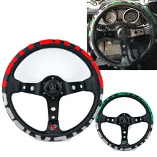13 дюймов кожа авто гоночный руль Глубокий Кукуруза Дрифтинг спортивный руль с логотипом