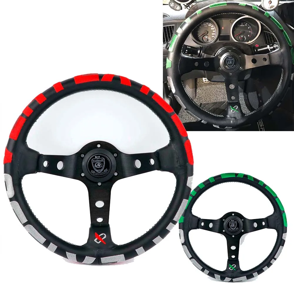 

13inch leather Auto Racing Steering wheels Deep Corn Drifting Sport Steering Wheel With Logo