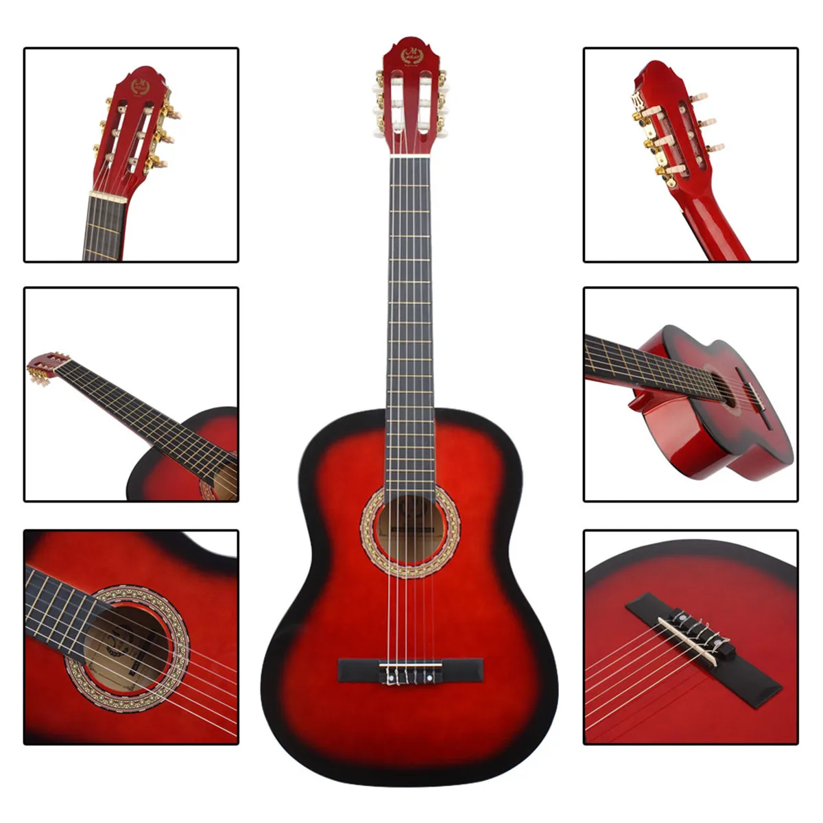 39 Inch Guitar Guitarra Acoustic Folk Guitar for Beginner Practice Entry Classical Acoustic Guitar Musical Instrument 5Color
