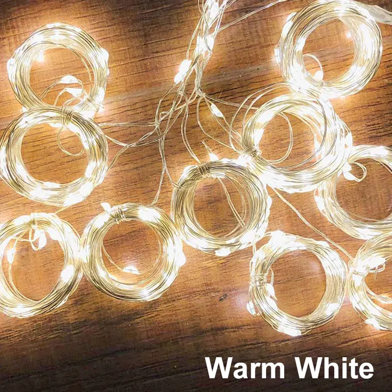 Светодиодный Сказочный светильник-занавеска С usb-шнуром, с дистанционным управлением, для рождественской вечеринки, для свадьбы, сада, окна, Декор, Ночной светильник, для нового года - Испускаемый цвет: Warm-White