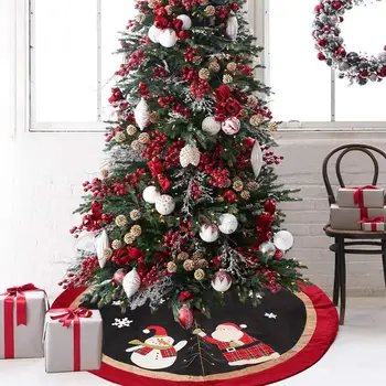 

120cm Santa Claus Pattern Christmas Tree Skirt for Home Floor Decoration