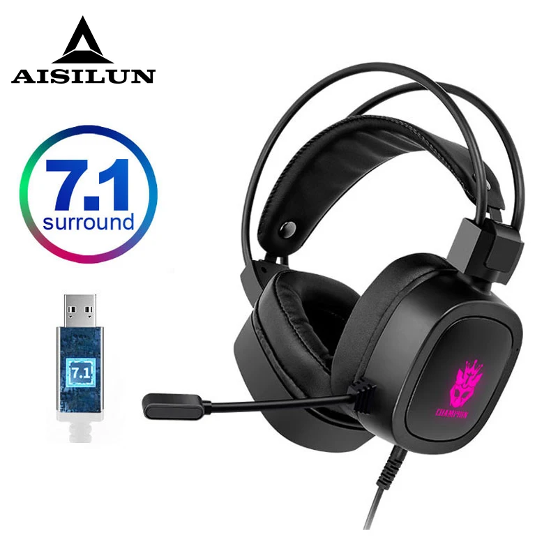 Professional Led Light Gamer Headsets for Computer Gaming Headphones Adjustable Bass Stereo PC Wired Headset With Mic Gifts