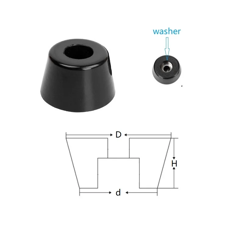 100 шт./лот белый черный резиновый круглый конус ноги колодки Бампер Прокладка с шайбой Мебель электронные устройства инструмент