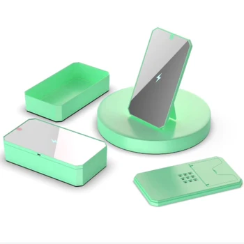 

4 in1 Portable Smart Phone Disinfection UVC Lights Cell Phone 10W Cordless Fast Charger For Mobile Phones Keys Jewellery