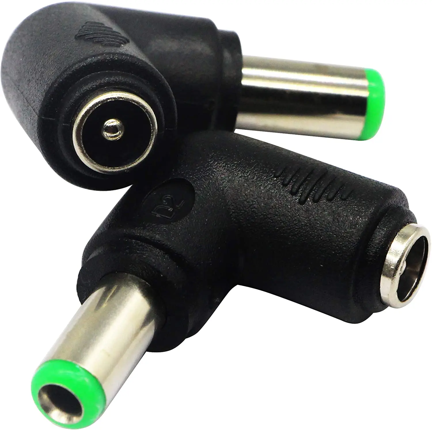 2pack DC 6.3x3.0mm Male 90 Degree Angle to DC5.5x2.1mm Female Adapter DC Barrel Power Jack Charging Cable Connector for Tablet