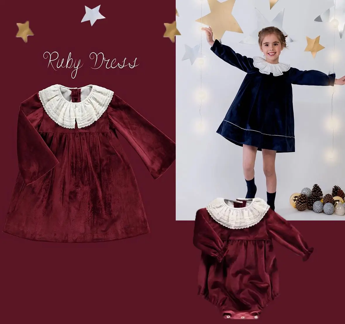 Платья для маленьких девочек; Рождественская одежда; платье для девочек; элегантная одежда для маленьких девочек; Семейные комплекты; Новогоднее красное платье
