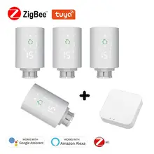 Tuya – vanne de radiateur thermostatique ZigBee, pour maison connectée, contrôleur de température, besoin de Getway pour Alexa Google