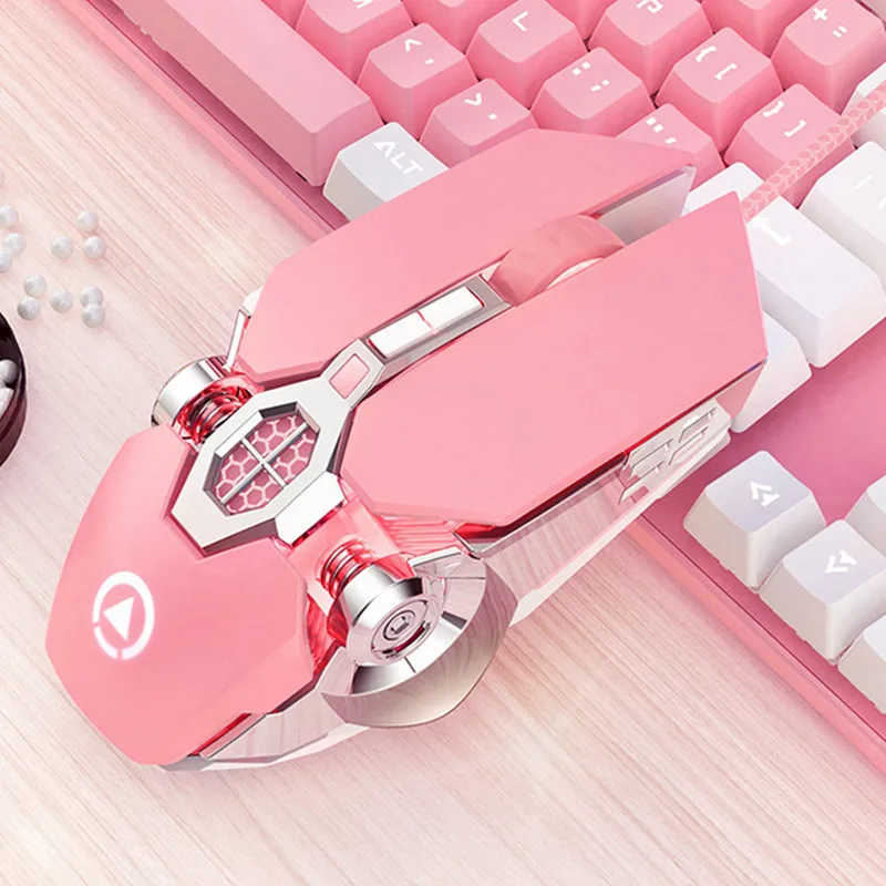 Silent Mouse Girl 3200DPI светодиодный USB оптическая эргономичная розовая мышь геймерская