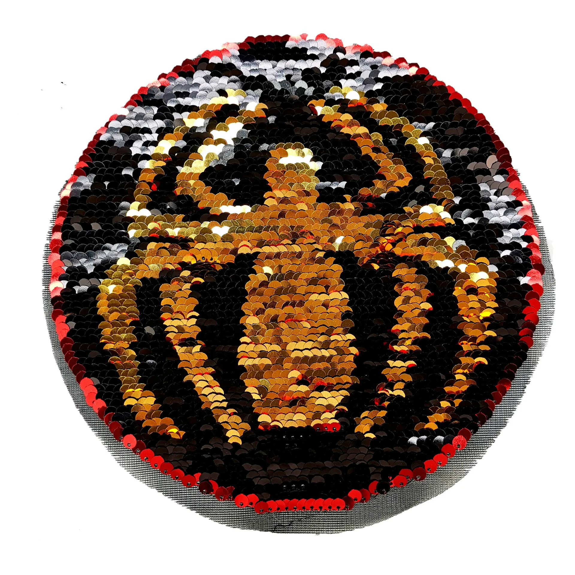 Computer sequin embroidery double-sided flip sequin patch applique clothing accessories football Spider-Man cloth stickers