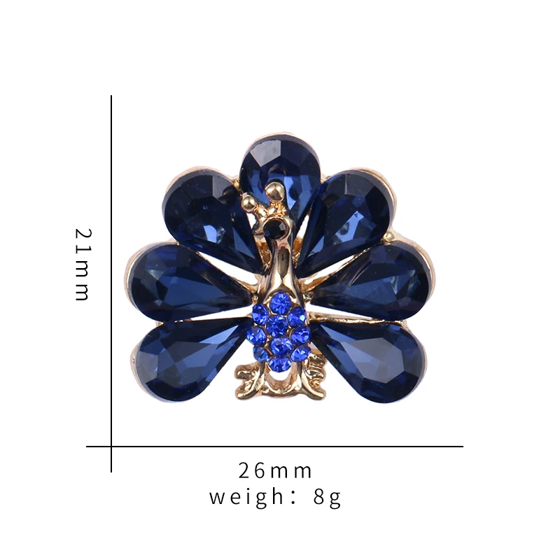 Baiduqiandu Новое поступление синий кристалл маленькая булавка-Павлин для платья Сумки шляпы орнамент ювелирные изделия