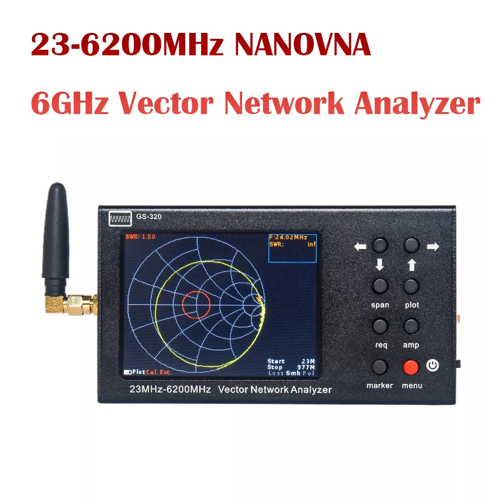 23-6200 МГц Портативный VNA SWR 6G вектор сетевой анализатор рефлектометр NanoVNA Тип с 3 2