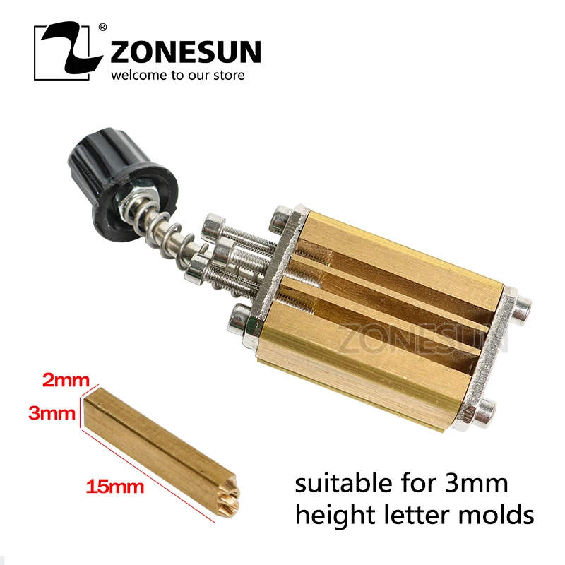 ZONESUN Mould holder of LT-50D ribbon printer coding device heat head stamping block letter die cave | Инструменты