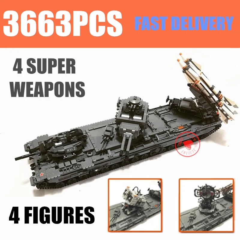 

New MOC Military Series KV-2 Tank Creative Fit Legoings Technic Model Kits Building Blocks Bricks Toys Children Kid Gift