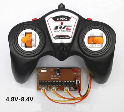 DIY сборная игрушечная Автомобильная радиоуправляемая система 6CH 2,4G пульт дистанционного управления RC 3V передатчик 3,6-8,4 V плата приемника Расстояние 100 м - Цвет: controller kit