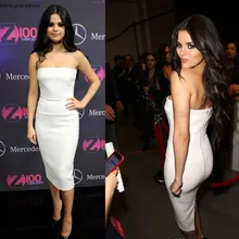 Короткое платье без бретелек, платье как у Знаменитости Модные Белый сатин по колено праздничное Клубные платья Бальные вечерние платье размера плюс индивидуальный заказ