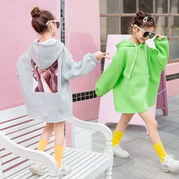 

Fashion Sweatshirt for Girls Children's Clothing 2019 Autumn New Kids Girls Hooded Pullovers Top Tees Big Girl Loose Casual Tops