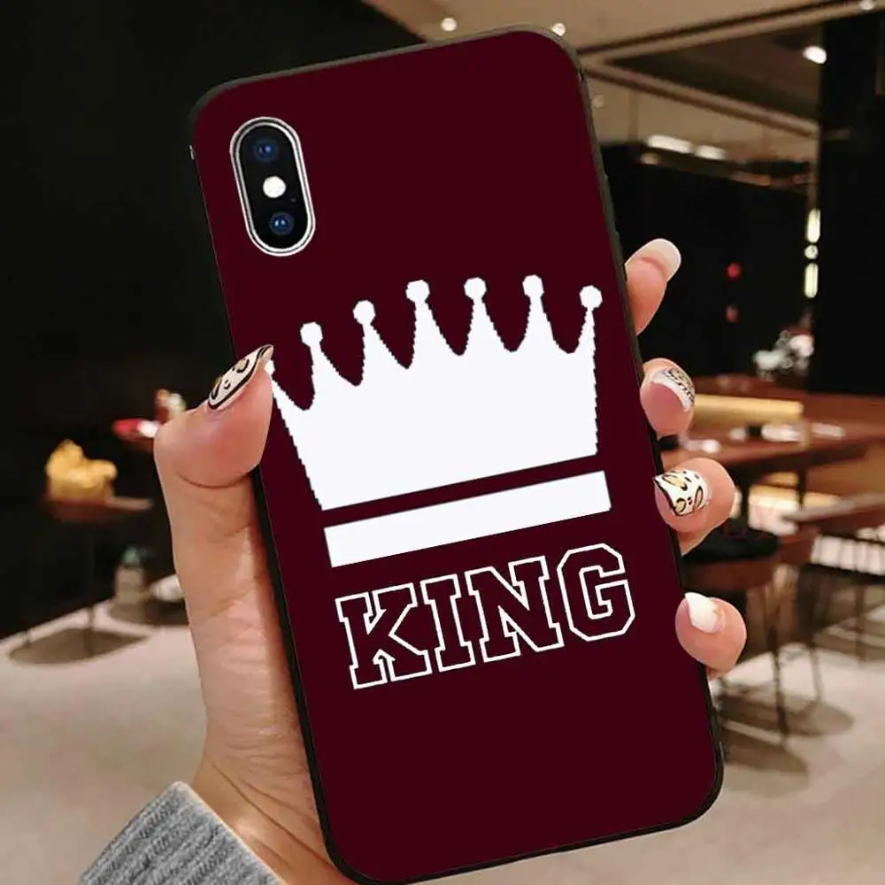 Мягкий силиконовый чехол для apple iphone se 5s 5 6 6s 7 plus 8 x xr xs max 8plus king queen матовый из