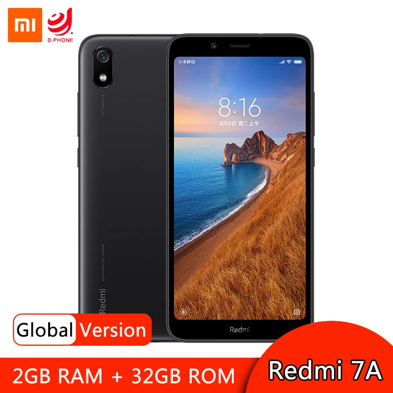 

Global Version Xiaomi Redmi 7A 2GB 32GB Mobile Phone Snapdragon 439 Octa Core Face Unlock 5.45" Screen 4000mAh 12MP Rear Camera