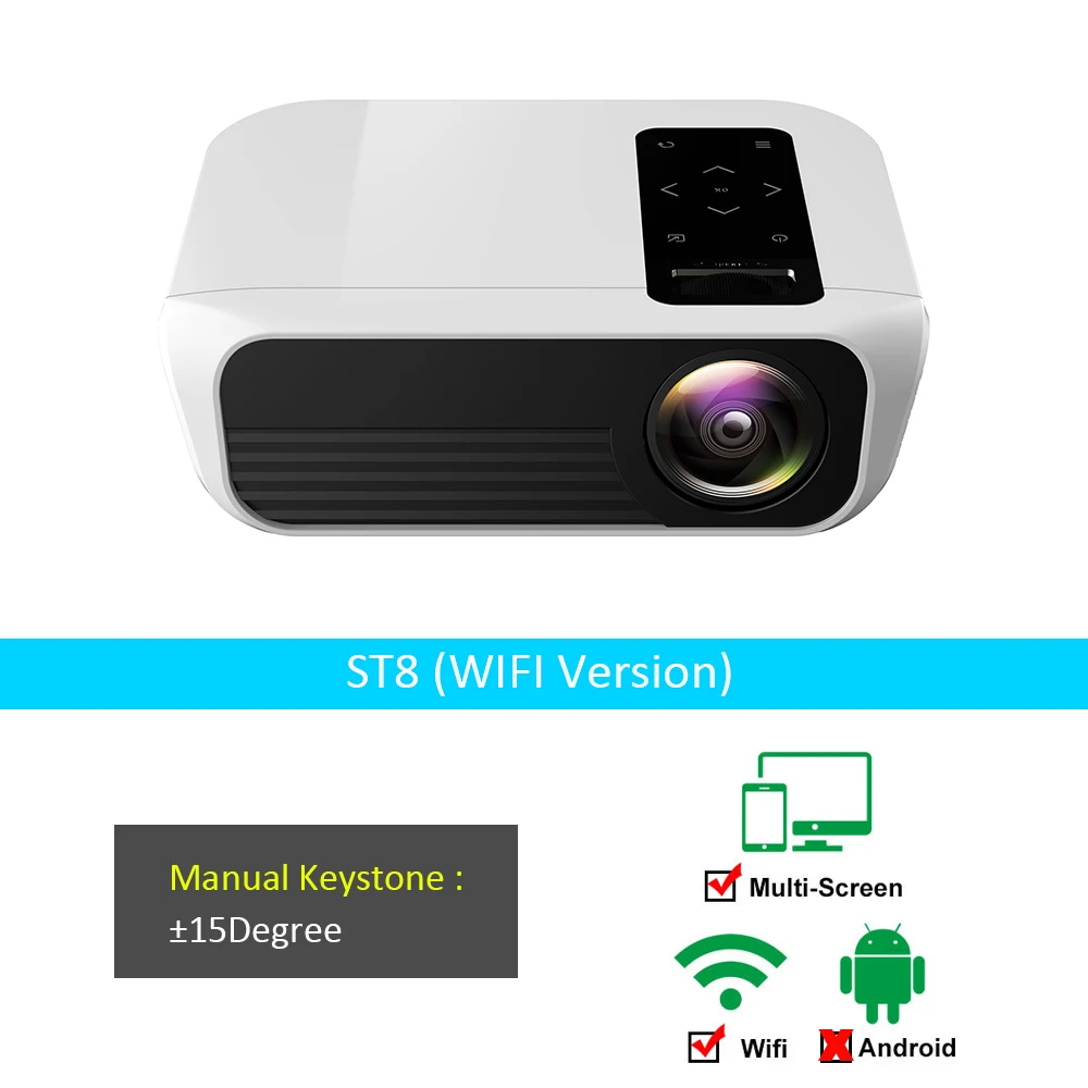 NEW VCHIP ST8 4K Projector mini Proyector For Home Theater LED LCD Supports 1080P WiFi Bluetooth TV USB 3D Portable Media Player smart projector Projectors