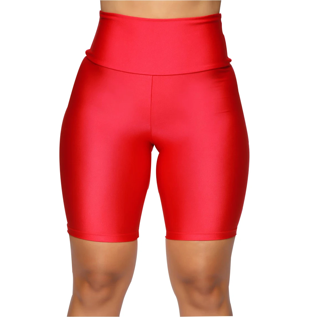 Womens Plain Sports Gym Cycling Skinny Fit High Waist Shorts Lady Summer Casual Solid Basic Stretchy Bodycon Short Pants