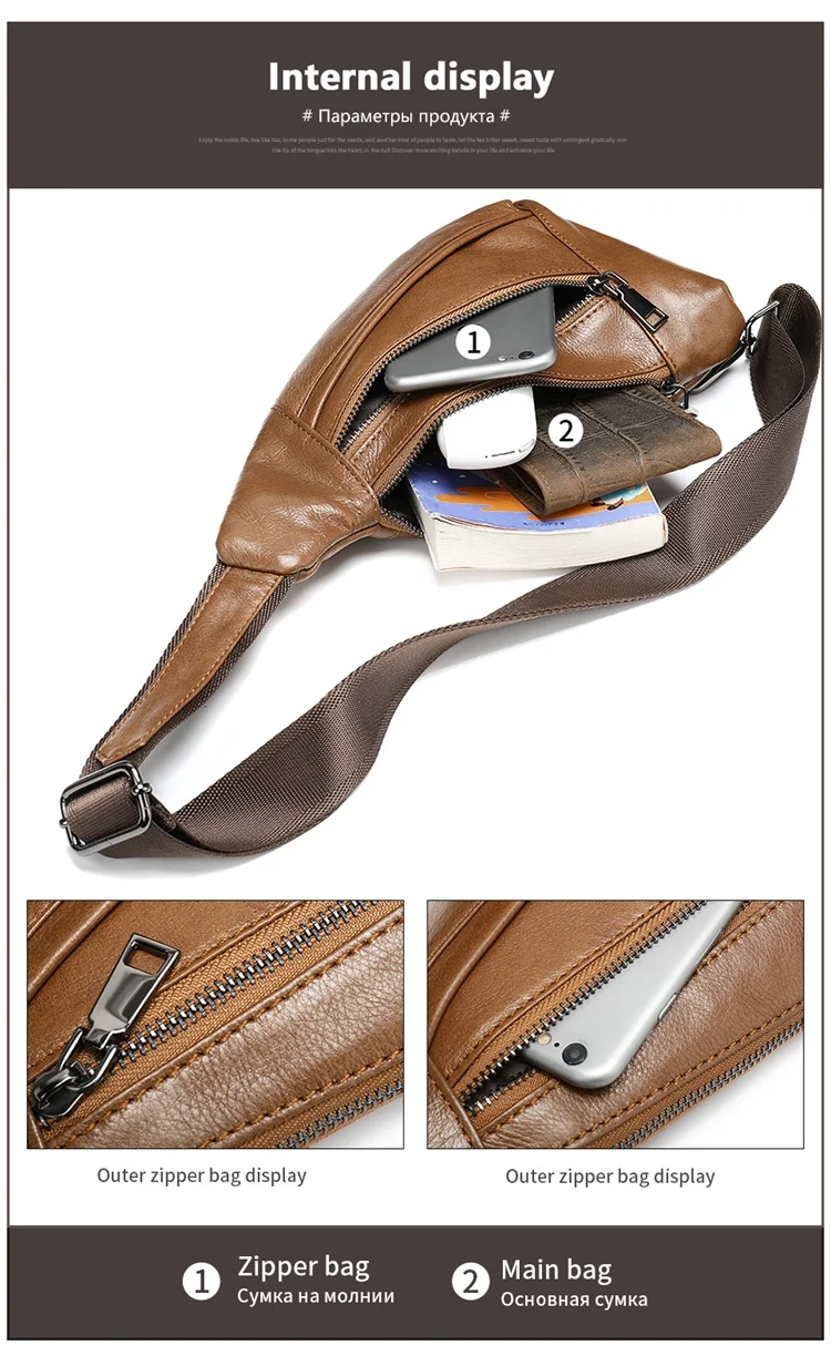 Echtes Leder Umhängetasche Für Herren Messenger Brusttasche_voghion.com