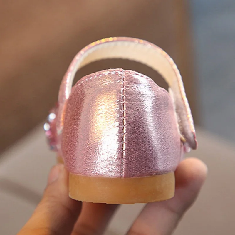 Летние Детские стразы принцессы для девочек; обувь для маленьких девочек; Повседневная танцевальная обувь; цвет золотой, розовый, серебристый; От 0 до 6 лет