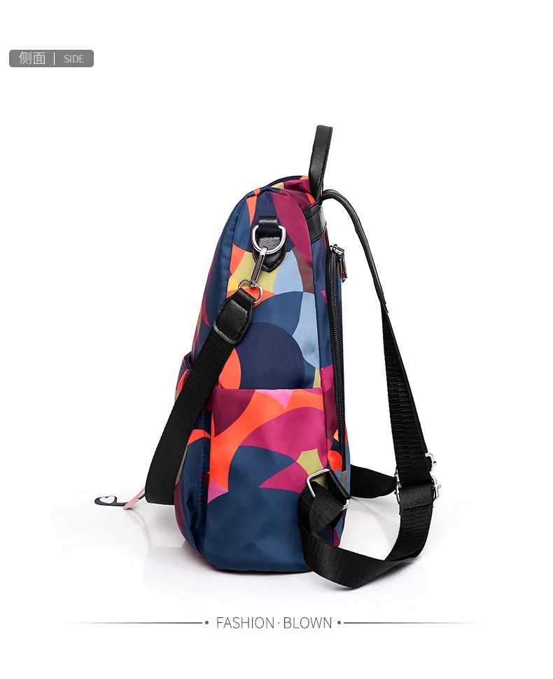 Customizable Backpack WOMEN'S Bag New Style Anti-Theft Outdoor Casual Cross Border Printed Oxford Cloth Bag
