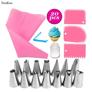 

16PCS Silicone Icing Piping Bag Cream Pastry Bag Cooking Fondant Cake Decorating Tools Or Pastry Nozzle Set Kitchen Accessories