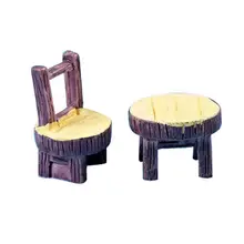 DIY Материал мох микро-пейзаж украшения для суккулентов круглые столы и стулья смолы ремесло маленькие украшения фигурки