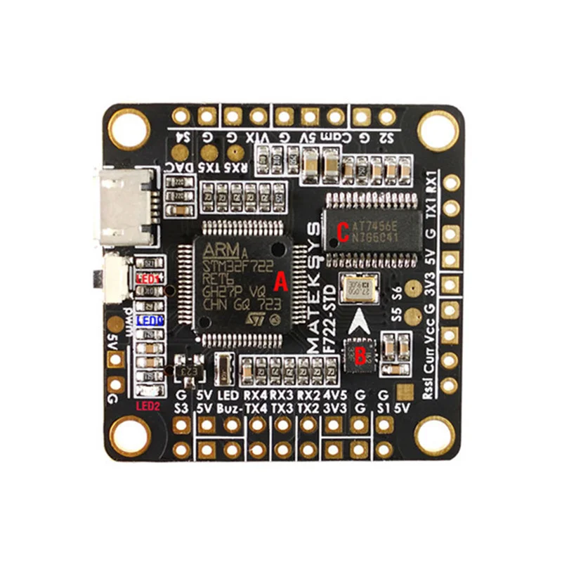 Matek Systems F722-STD F7 игровые джойстики Особенности STM32F722RE, ICM20602, BMP280, BFOSD, Blackbox слот карты Micro SD ESC 20% OFF