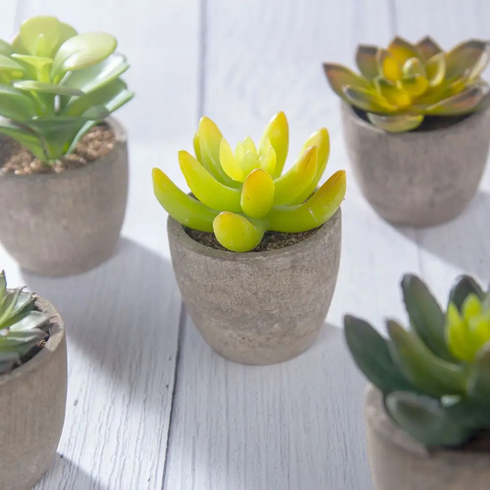 Artificial Bonsai Land Lotus Green Plants Desert Landscape Flower Simulation Potted Succulents Fake Flowers Table Decoration | Дом и сад
