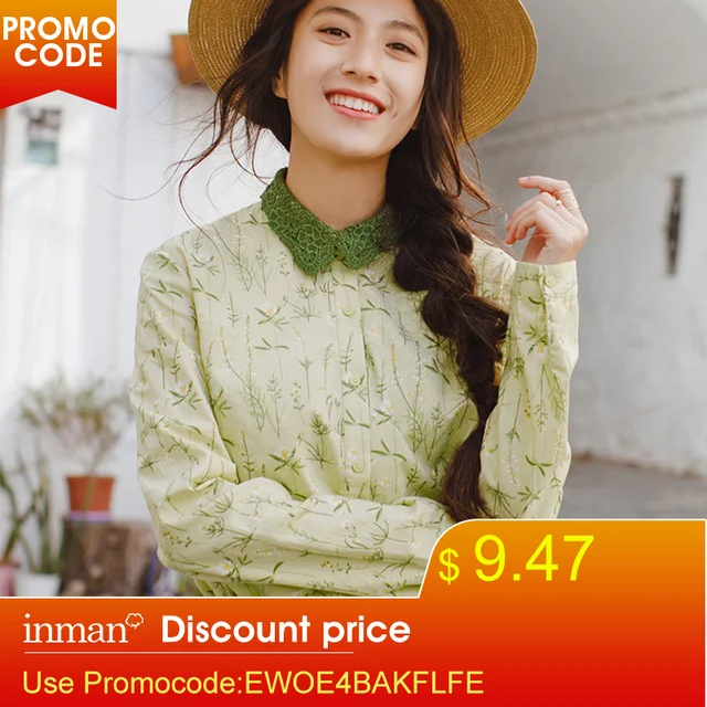 US $14.89 INMAN New Products Women Spring Clothes Embroider Lapel Blouses Shirts Tops