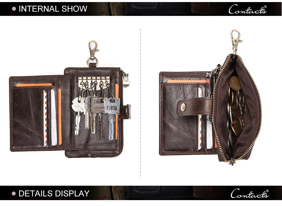 Новая модная ключница кошелек из натуральной кожи мужской однотонный кошелек-органайзер сумка автомобильный кошелек для экономки для мужчин