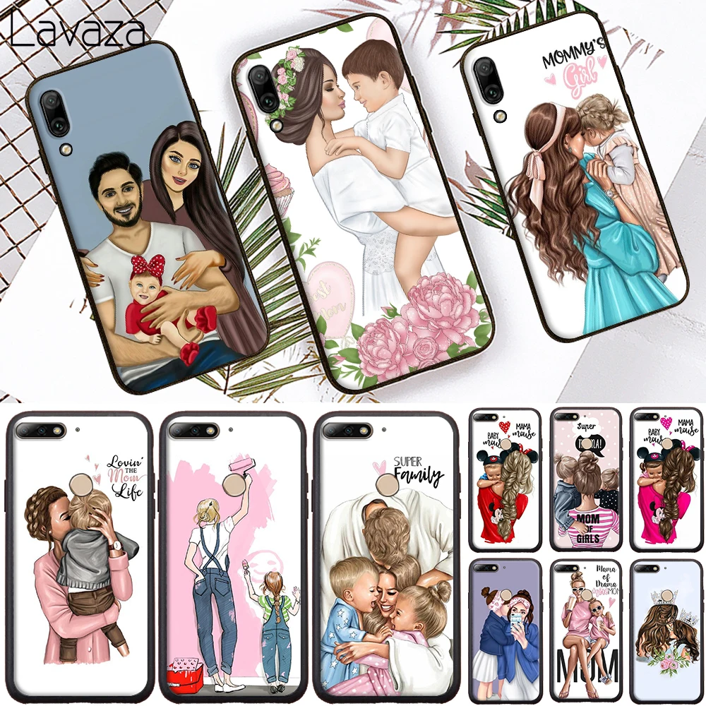Baby Mom Girls Soft Case for Huawei Honor 6A 7A 8A 20 Pro 7C 8C 7 8X 8 9 10 lite 20S Note10 View Cover |