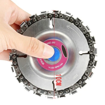

100mm / 4" Grinder Disc and Chain 22 Tooth Fine Abrasive Cut Chain For 100/115 Angle Grinder Wood Carving Disc Cutting Shape