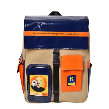 

Original Design Fashion Contrast Color Backpack Large Capacity Unisex Travel Bag Girl Waterproof Shoulder Bag Mochila Feminina