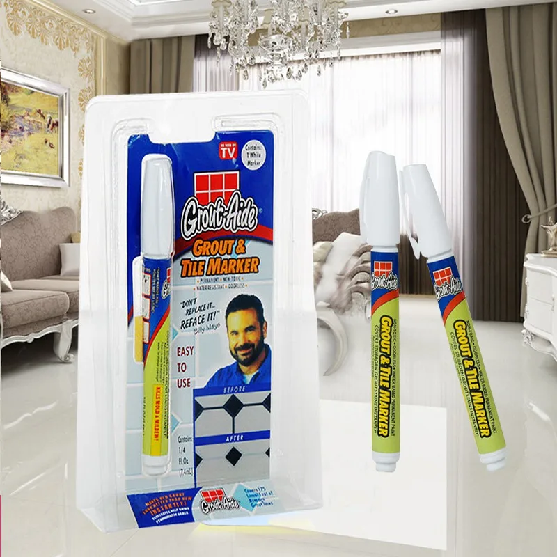 Non-toxic Grout Aide Repair Tile Marker Water-resistant Odorless Ceramic Tile Repairing Pen with Reversible Nib Drop Shipping