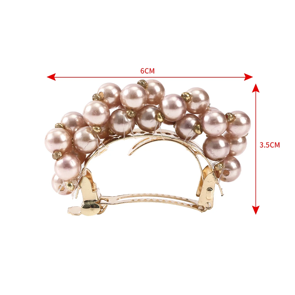 Haimeikang Fashion Girls Metal Rhinestone Hair Clips For Women Hair Barrettes Ponytail Clip Hairpins Pearl Hair Accessories gold hair clips