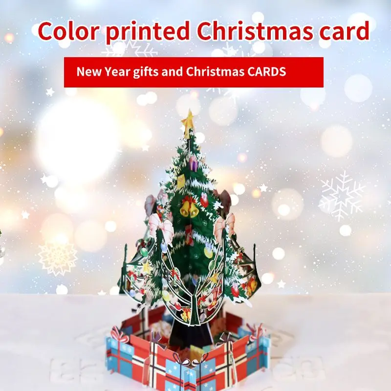 3D Santa Claus Christmas Deer Holiday Merry Christmas Greeting Cards New Arrival Hot Sale